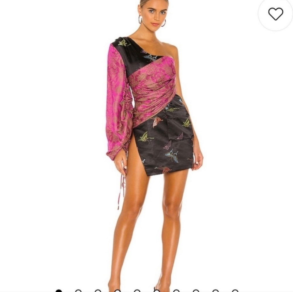 Kim Shui silk black butterfly mini dress